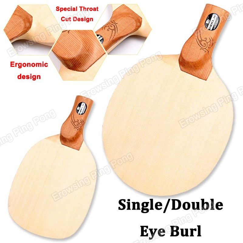 Table Tennis Racket - ไม้ปิงปองฮิโนกิ 1 ชั้น แบบจับสไตล์จีน/ญี่ปุ่น ขนาด 8