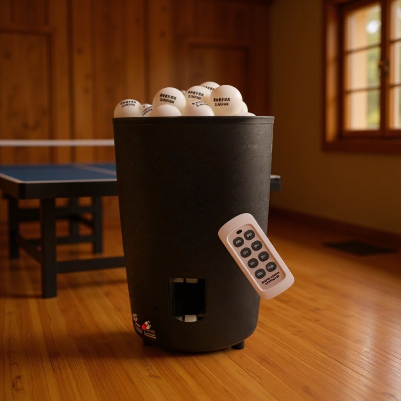 Table Tennis Launcher - เครื่องยิงลูกปิงปองแบบพกพา อัตโนมัติ ชาร์จไฟได้ พร้อมรีโมท ใช้งานง่าย แข็งแรง