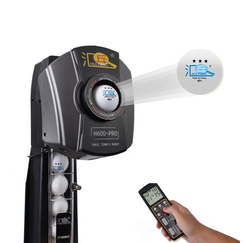 Robot Ball Machine - เครื่องยิงลูกปิงปองอัตโนมัติ HUIPANG H 600-PRO พร้อมรีโมทไร้สาย 2.4G