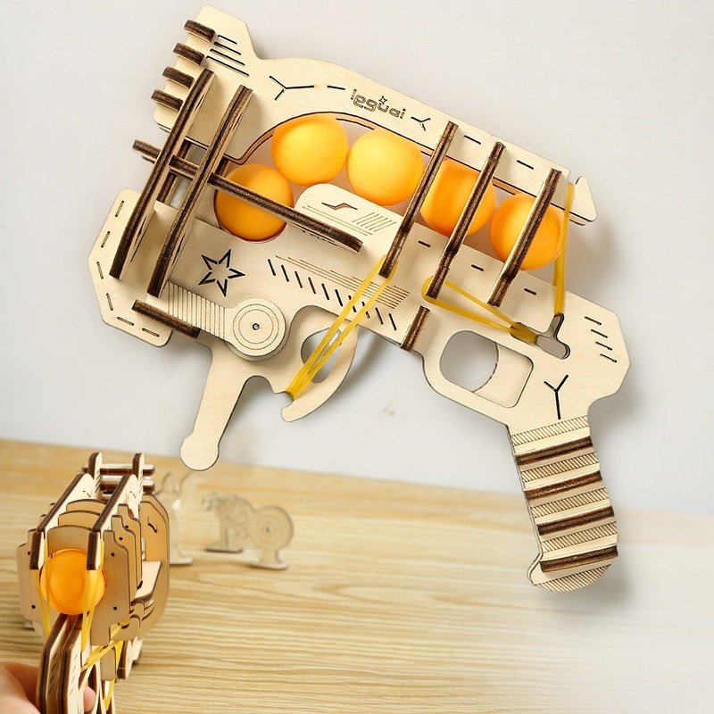ปืนยิงยางรัดแบบประกอบเอง ทำจาก - Table Tennis Launcher บทวิจารณ์และราคา
